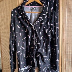 Soft Pyjama Set with Champagne Print